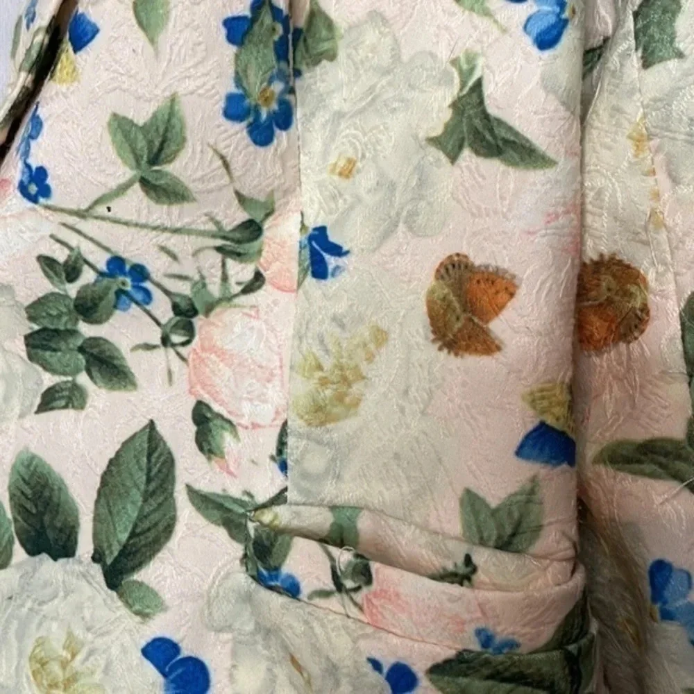 Smashed Lemon Floral/Butterfly Women's Cute Cottage Spring Blazer Size 10‎